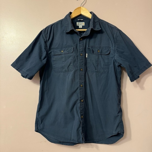 Carhartt Foreman Relaxed Fit Short Sleeve Solid Work Shirt Men Size L - Picture 2 of 10